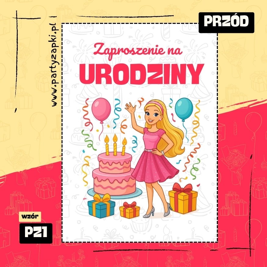 barbie zaproszenie na urodziny 01 pz1 przod