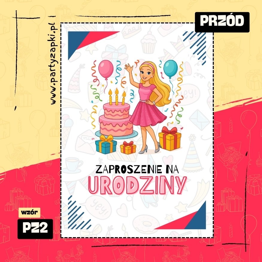 barbie zaproszenie na urodziny 01 pz2 przod