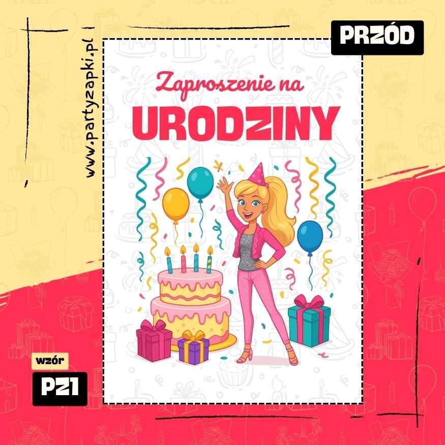 barbie zaproszenie na urodziny 02 pz1 przod