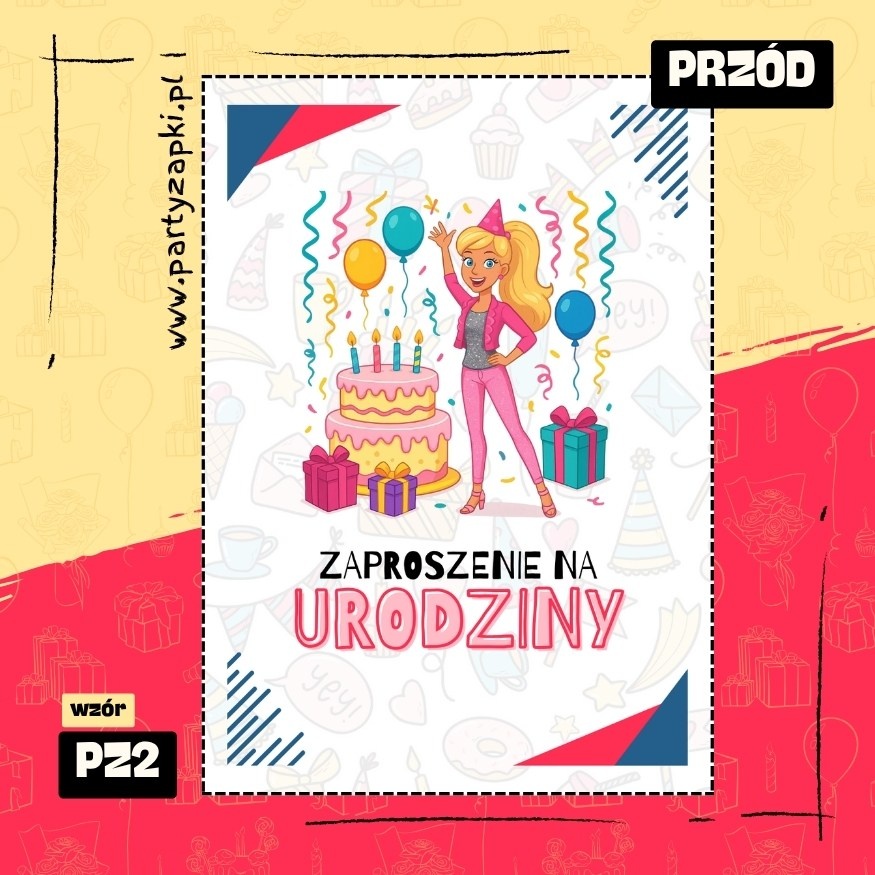 barbie zaproszenie na urodziny 02 pz2 przod