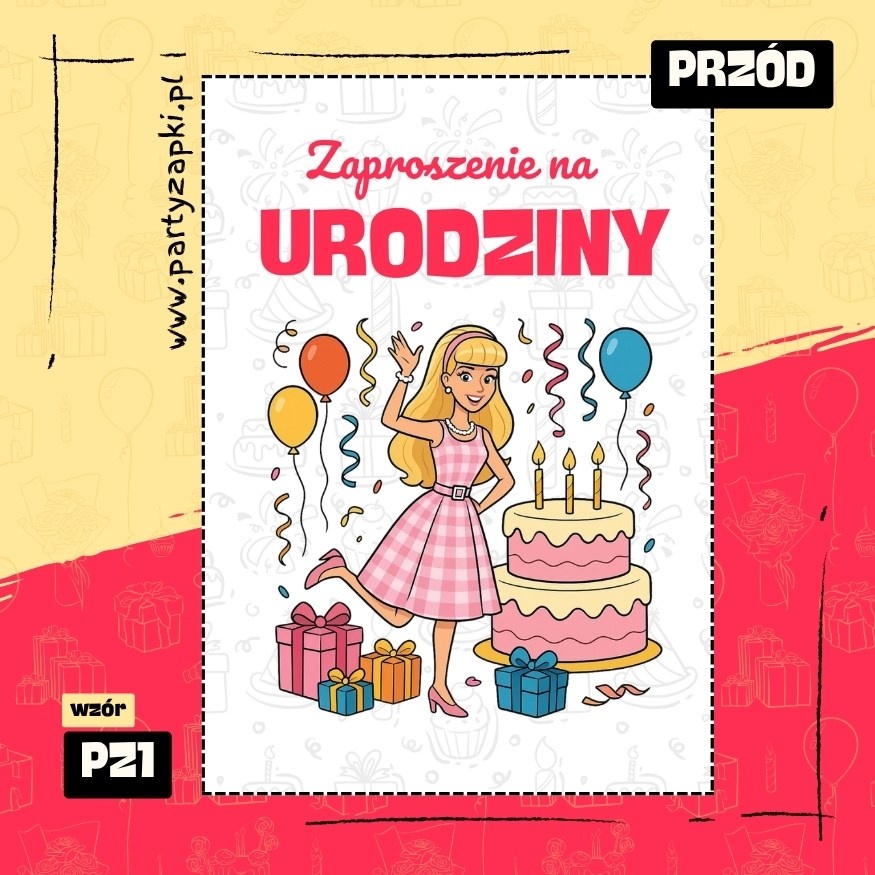 barbie zaproszenie na urodziny 03 pz1 przod