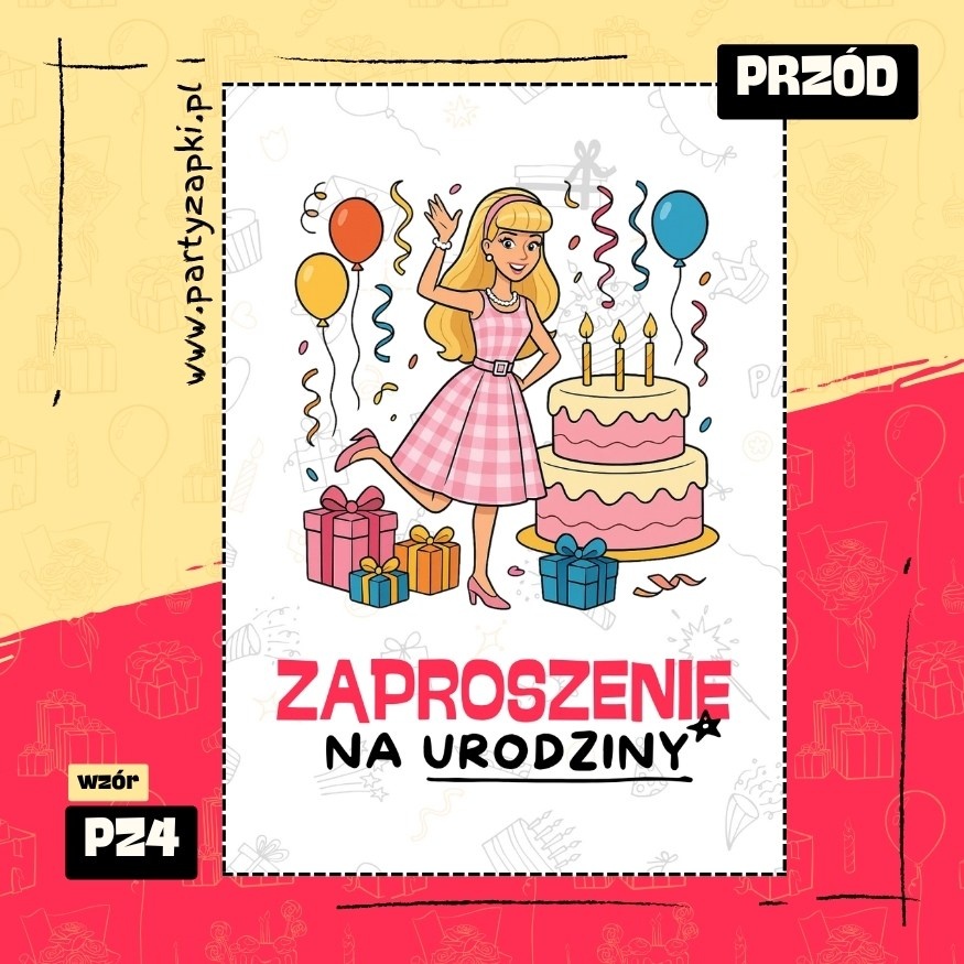 barbie zaproszenie na urodziny 03 pz4 przod