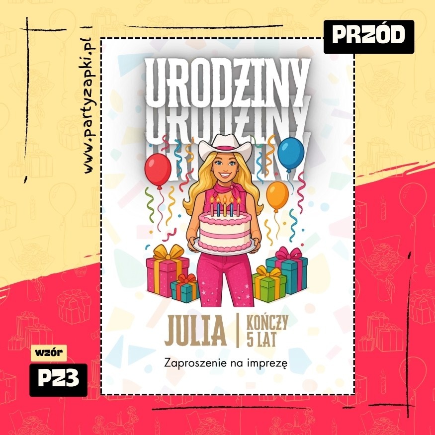 barbie zaproszenie na urodziny 04 pz3 przod