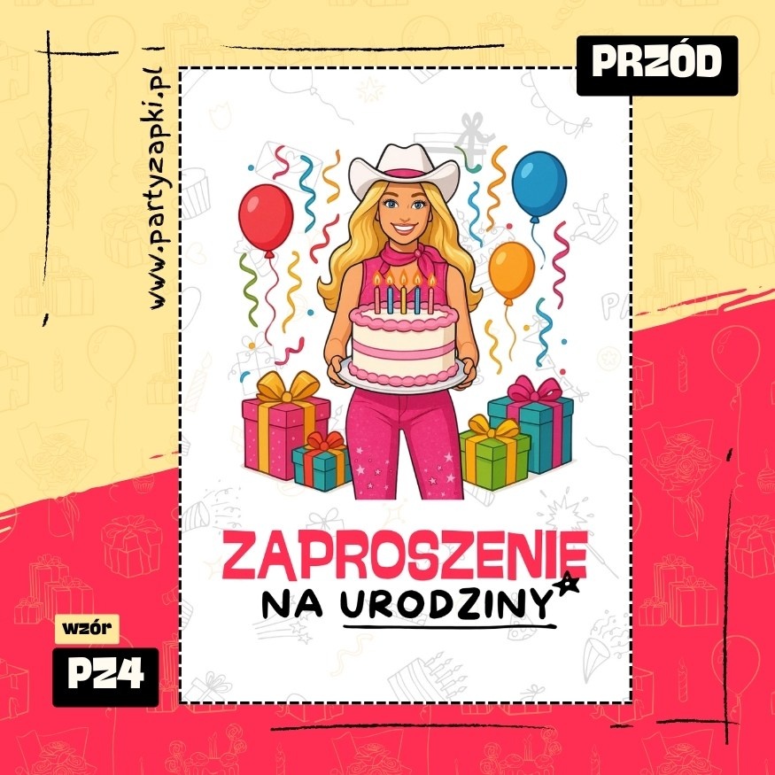 barbie zaproszenie na urodziny 04 pz4 przod