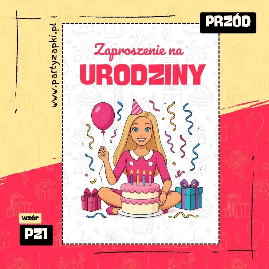 barbie zaproszenie na urodziny 05 pz1 przod
