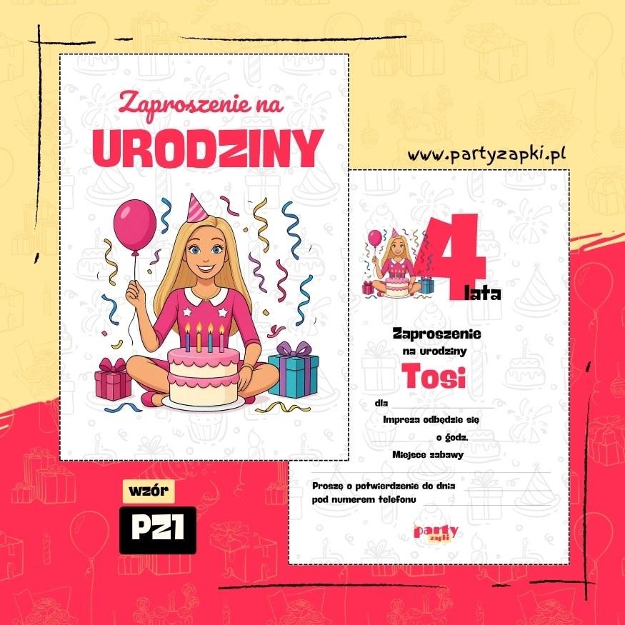 barbie zaproszenie na urodziny 05 pz1