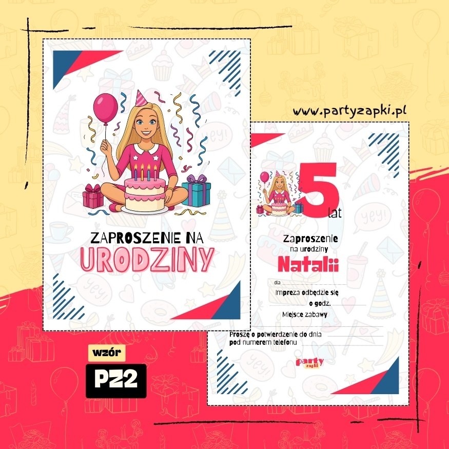 barbie zaproszenie na urodziny 05 pz2
