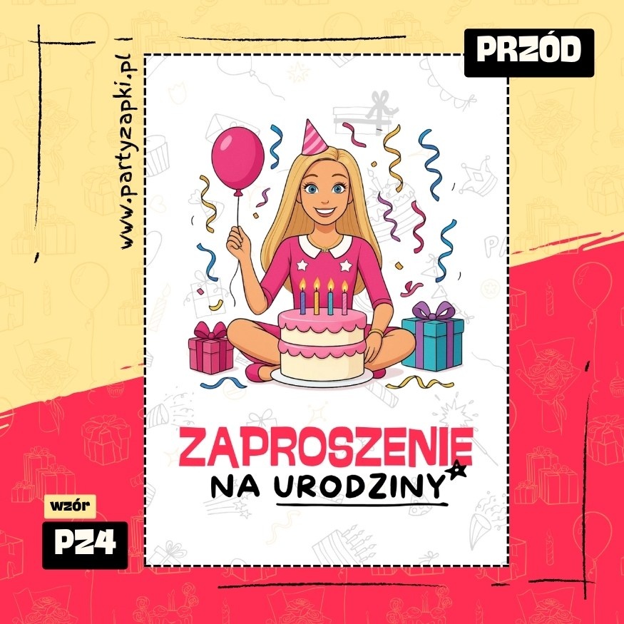barbie zaproszenie na urodziny 05 pz4 przod
