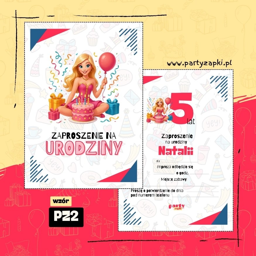 barbie zaproszenie na urodziny 06 pz2