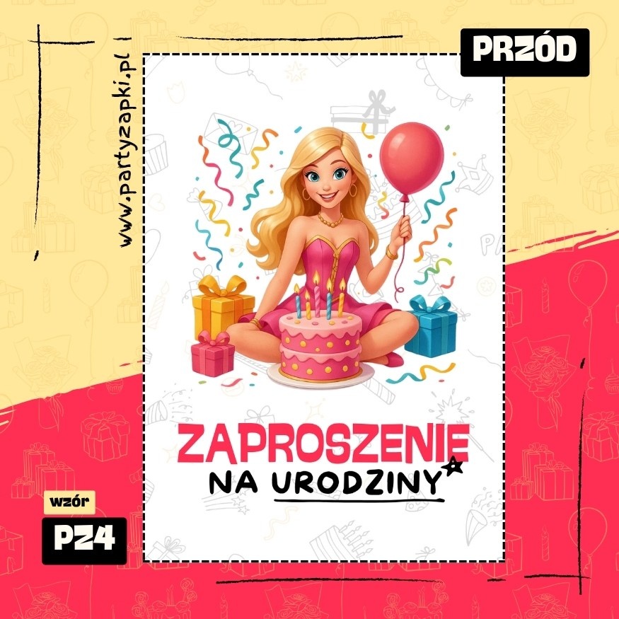 barbie zaproszenie na urodziny 06 pz4 przod