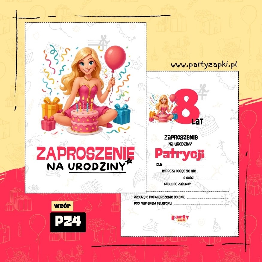 barbie zaproszenie na urodziny 06 pz4