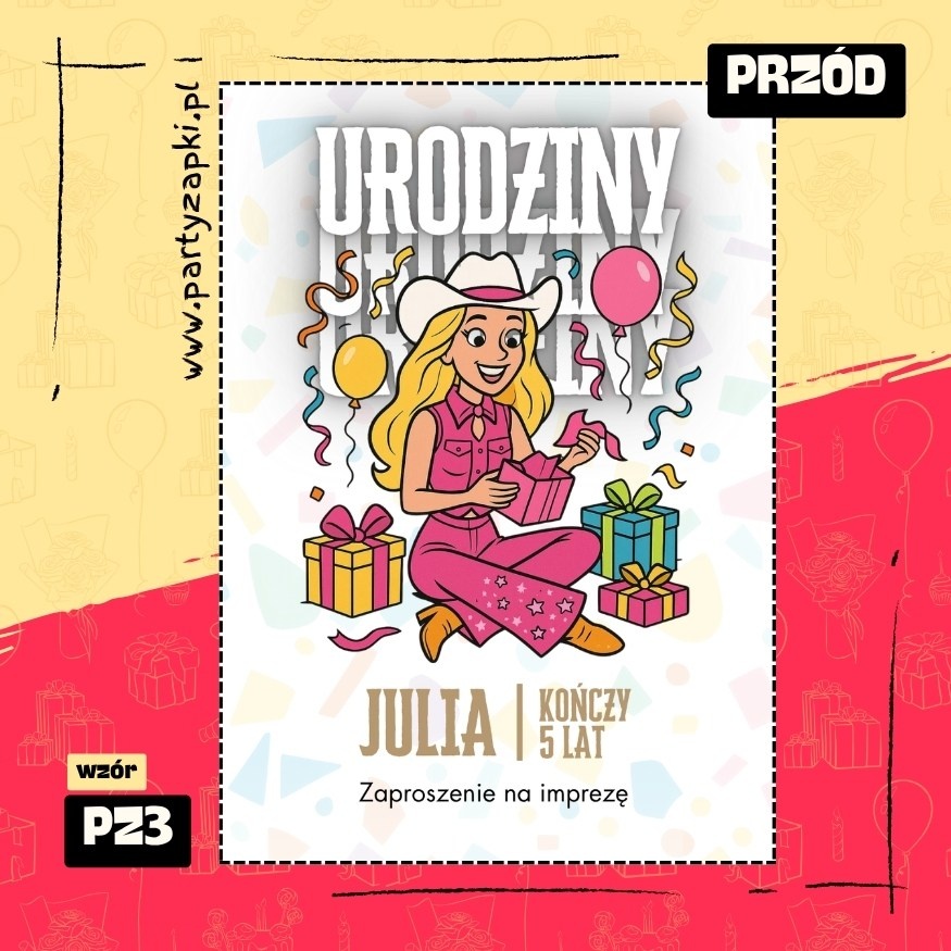 barbie zaproszenie na urodziny 07 pz3 przod