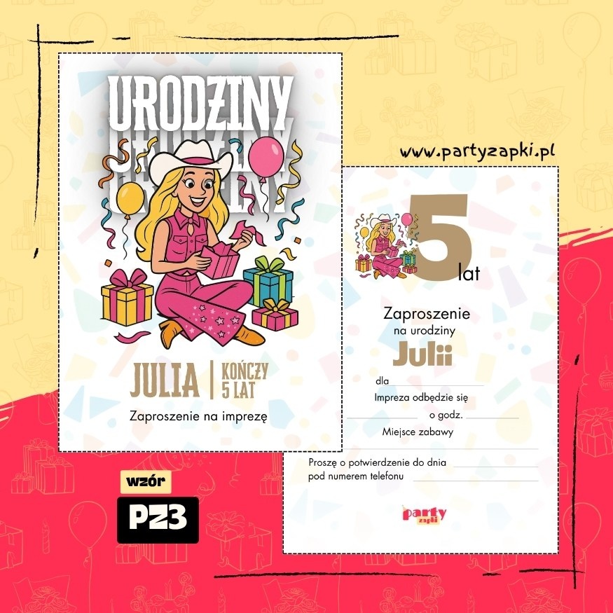 barbie zaproszenie na urodziny 07 pz3