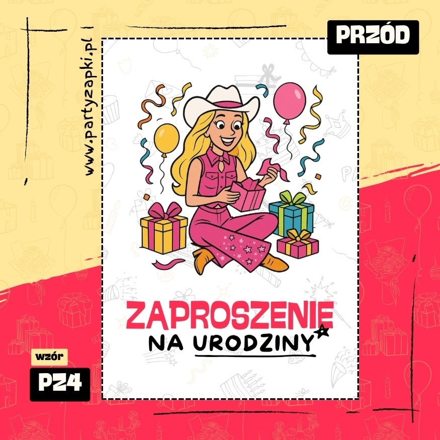 barbie zaproszenie na urodziny 07 pz4 przod
