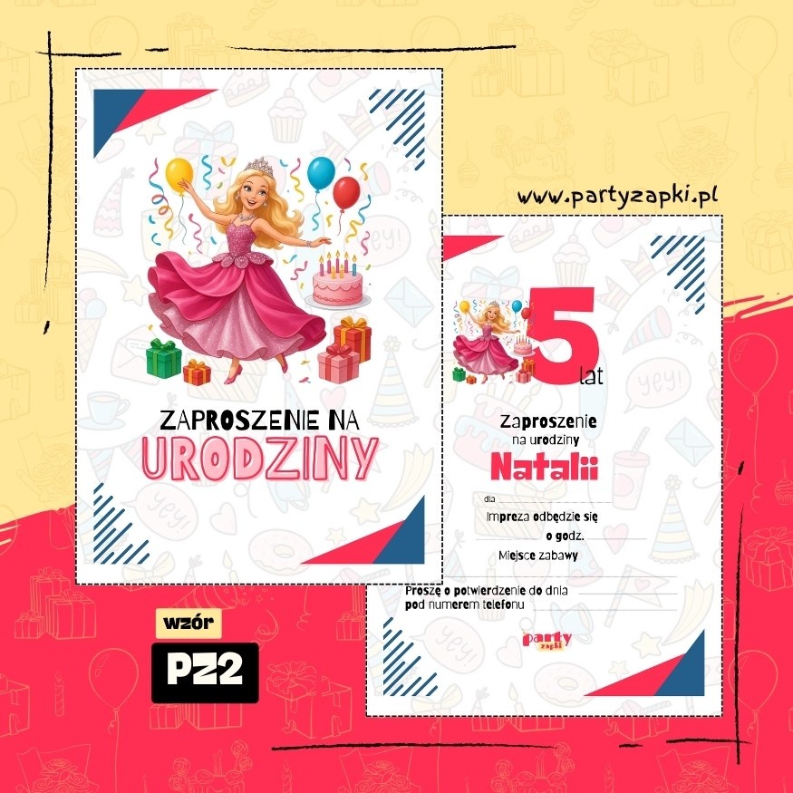 barbie zaproszenie na urodziny 08 pz2