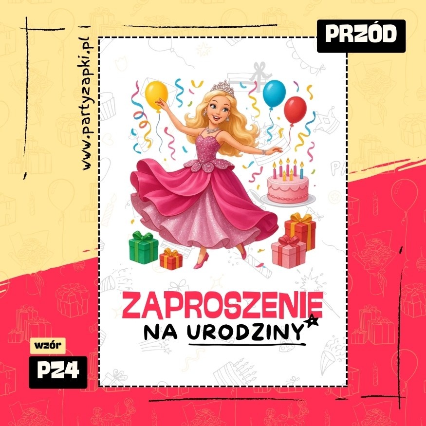 barbie zaproszenie na urodziny 08 pz4 przod