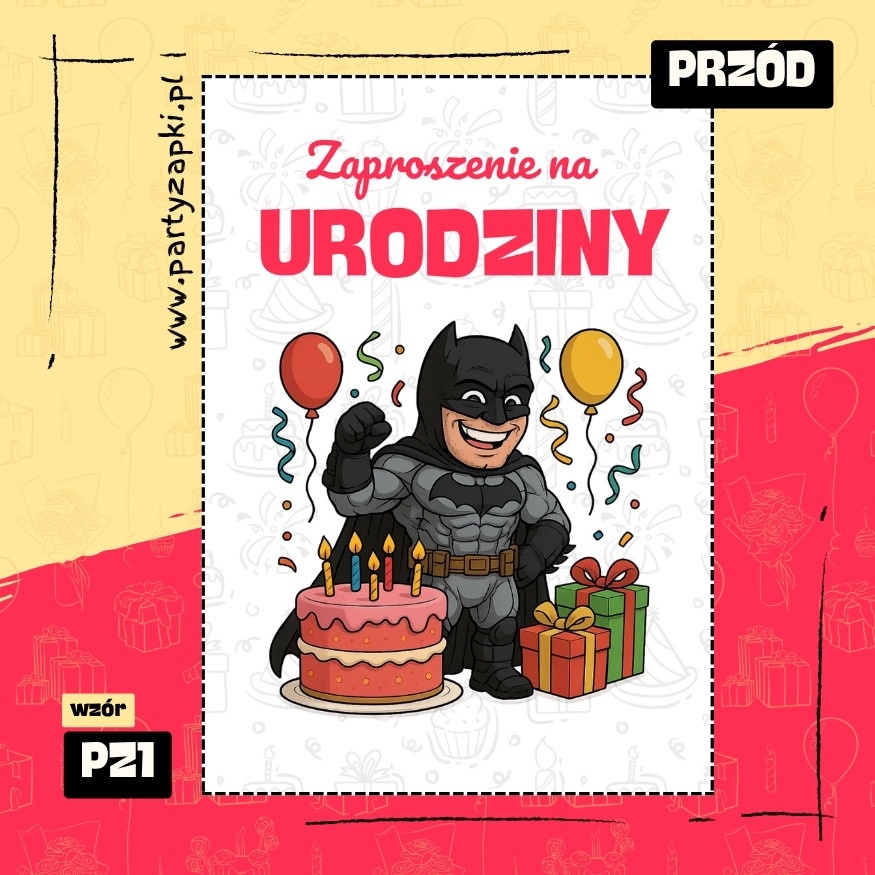 batman zaproszenie na urodziny 01 pz1 przod