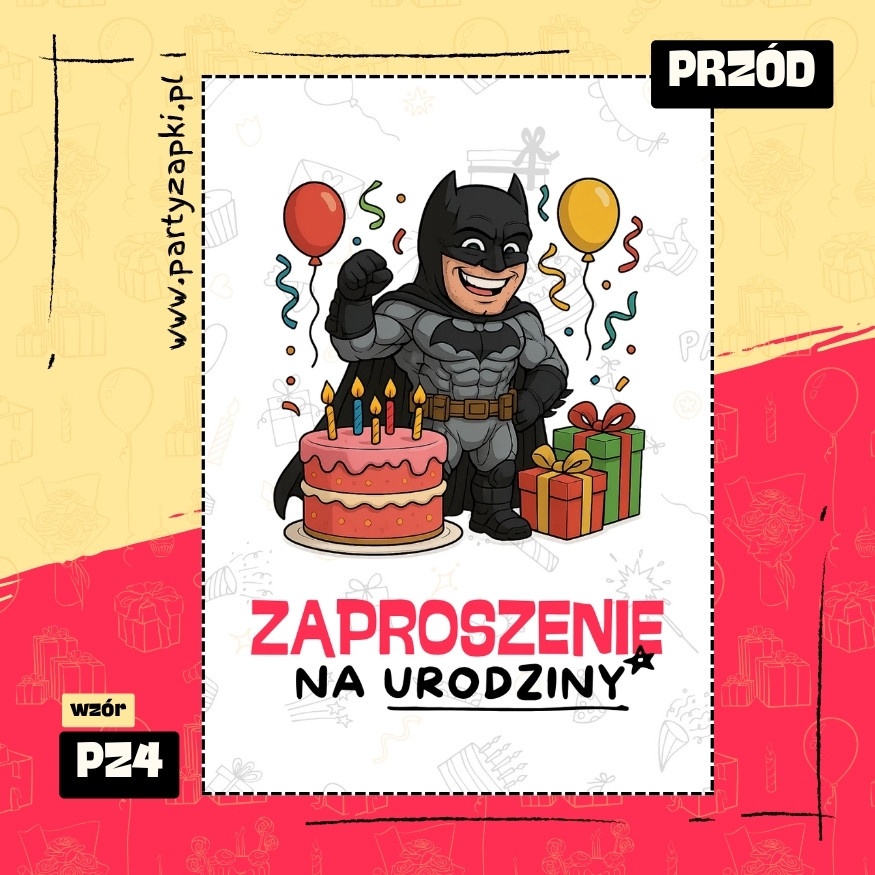 batman zaproszenie na urodziny 01 pz4 przod