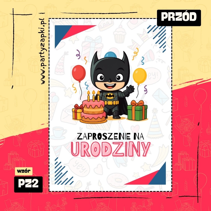 batman zaproszenie na urodziny 01 pz2 przod