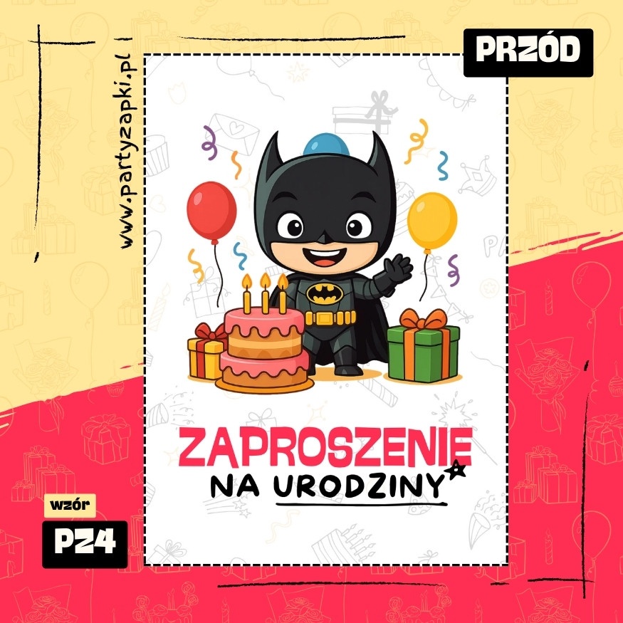 batman zaproszenie na urodziny 01 pz4 przod
