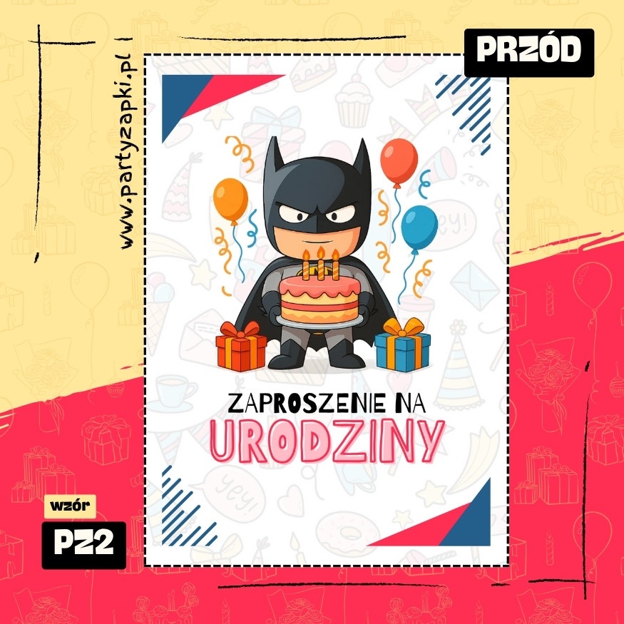 batman zaproszenie na urodziny 01 pz2 przod
