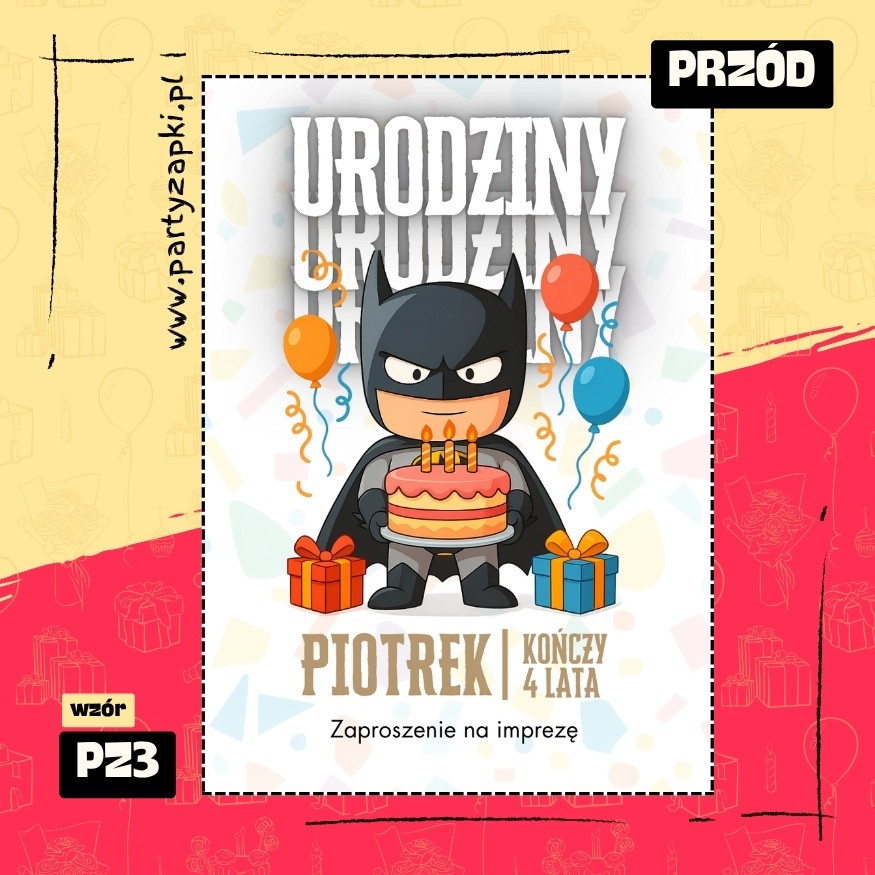 batman zaproszenie na urodziny 01 pz3 przod