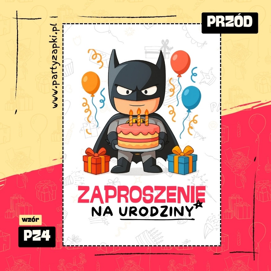 batman zaproszenie na urodziny 01 pz4 przod