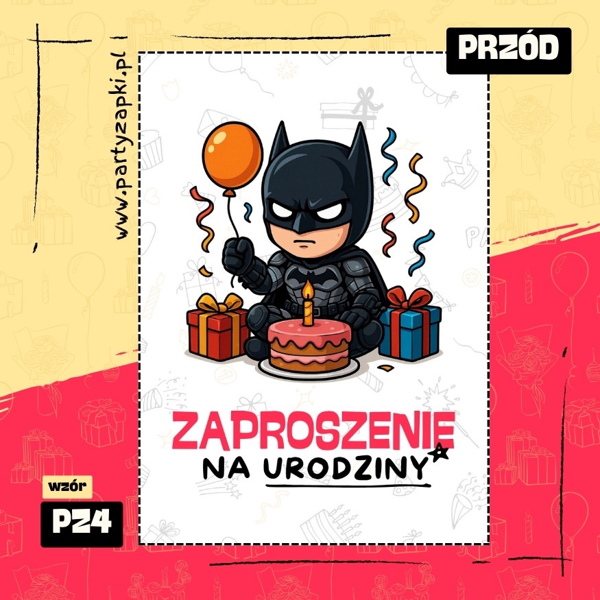 batman zaproszenie na urodziny 01 pz4 przod