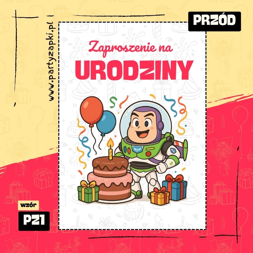 buzz astral toy story zaproszenie na urodziny 01 pz1 przod