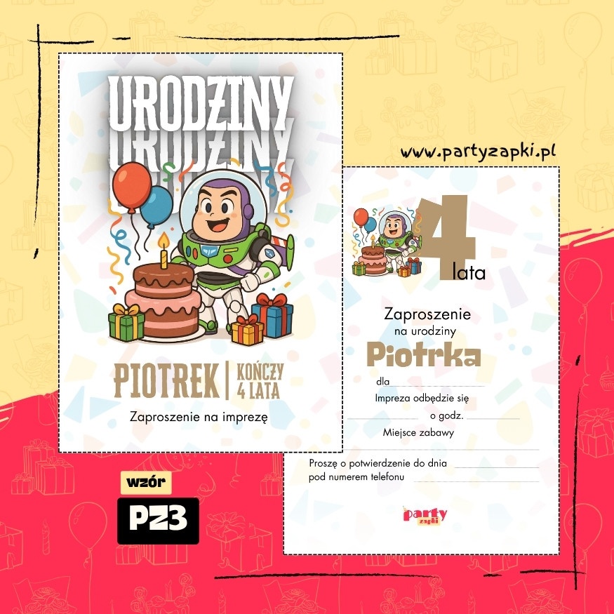 buzz astral toy story zaproszenie na urodziny 01 pz3