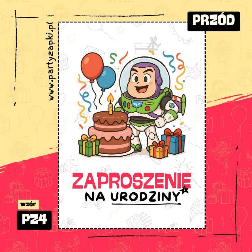 buzz astral toy story zaproszenie na urodziny 01 pz4 przod