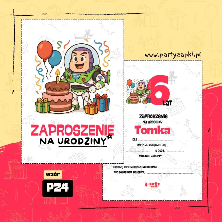 buzz astral toy story zaproszenie na urodziny 01 pz4