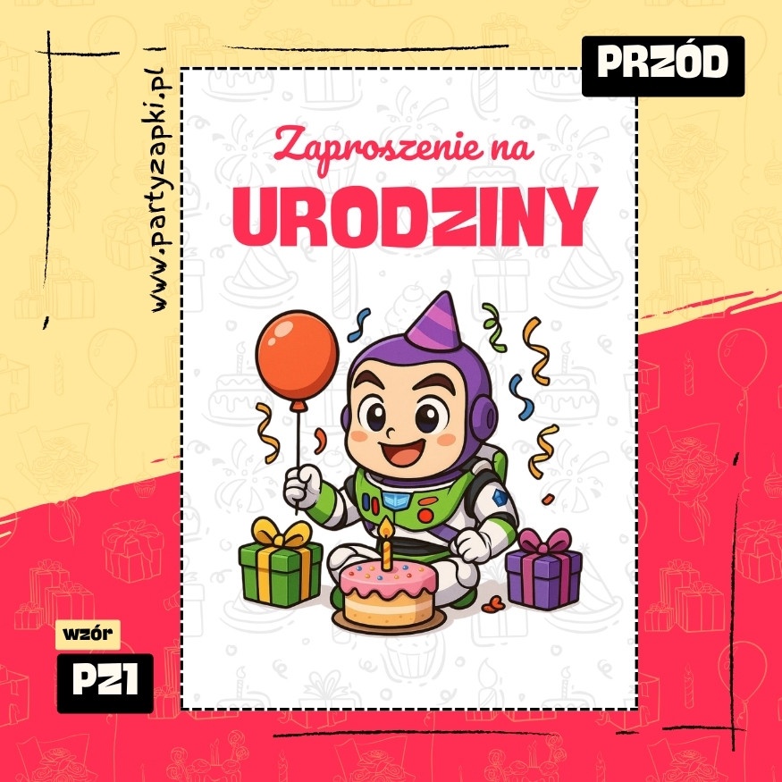 buzz astral toy story zaproszenie na urodziny 01 pz1 przod
