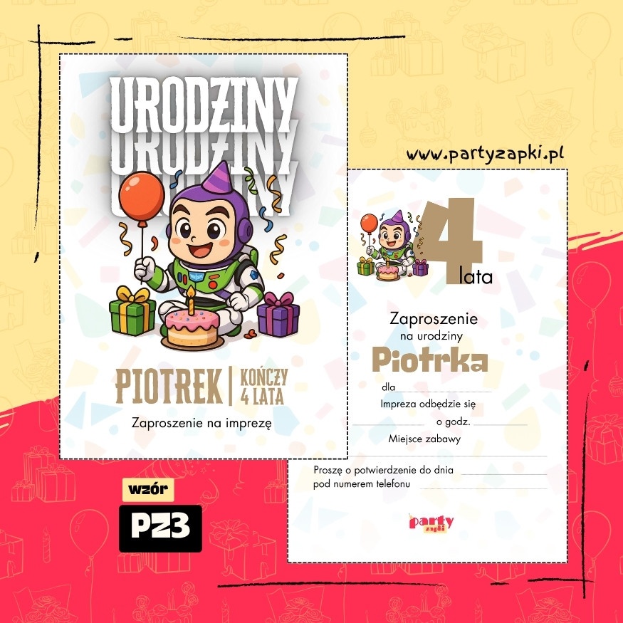 buzz astral toy story zaproszenie na urodziny 03 pz3