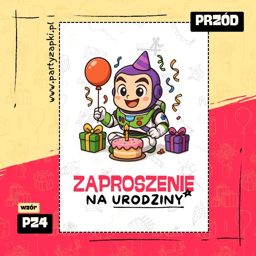 buzz astral toy story zaproszenie na urodziny 01 pz4 przod