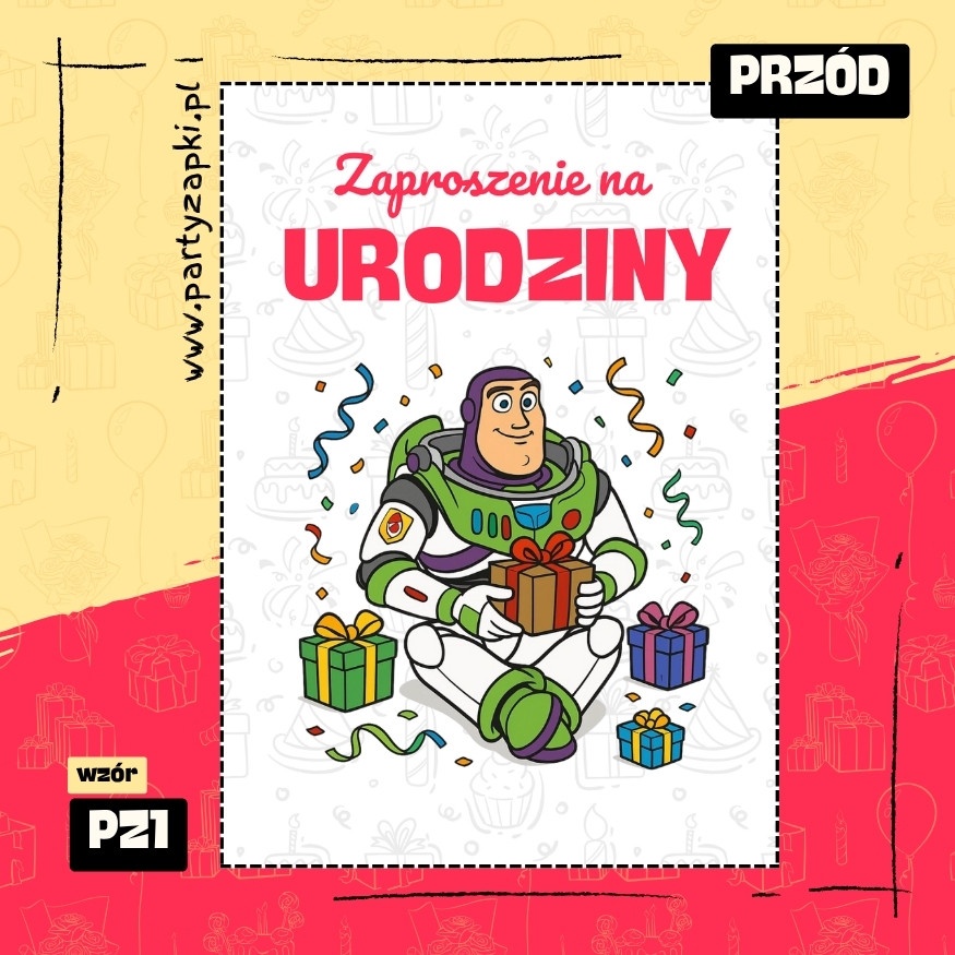buzz astral toy story zaproszenie na urodziny 01 pz1 przod