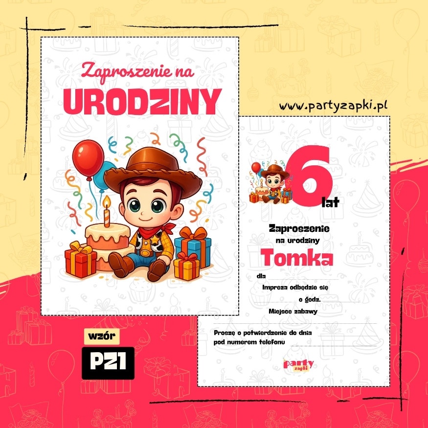chudy toy story zaproszenie na urodziny 02 pz1
