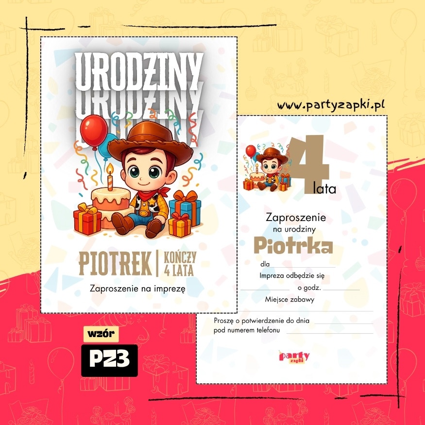 chudy toy story zaproszenie na urodziny 02 pz3