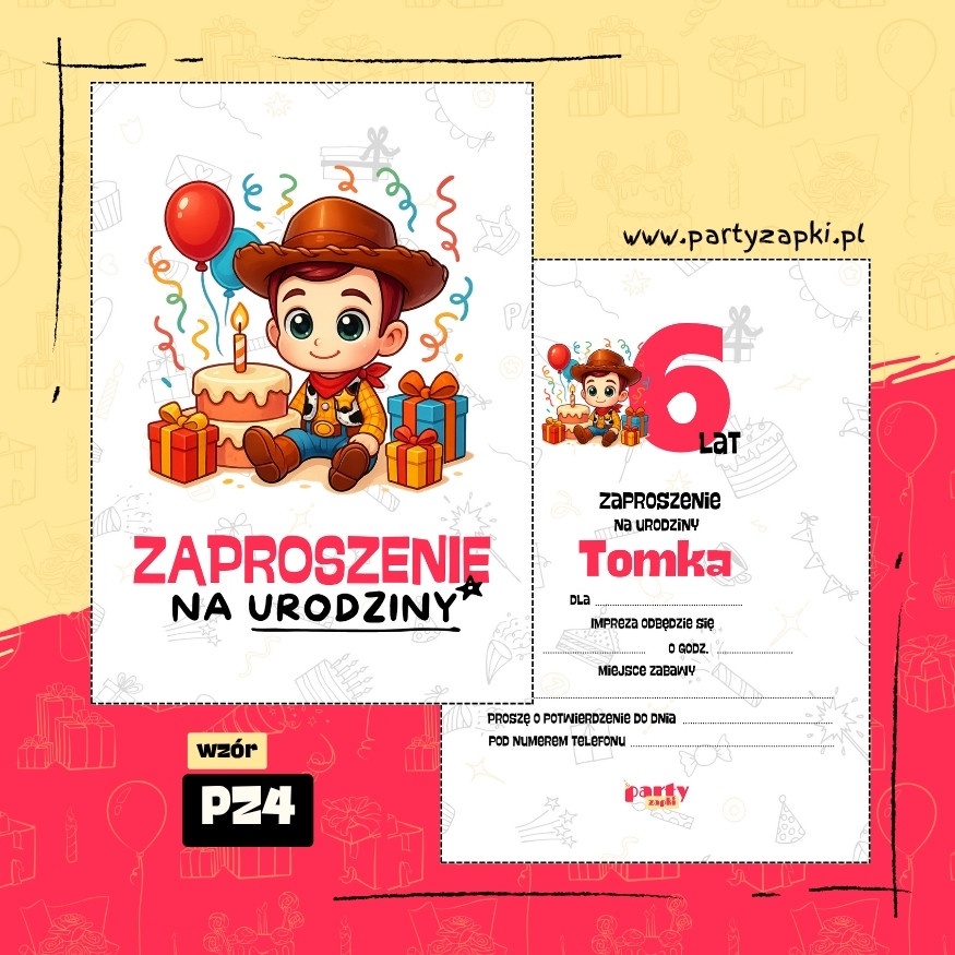 chudy toy story zaproszenie na urodziny 02 pz4