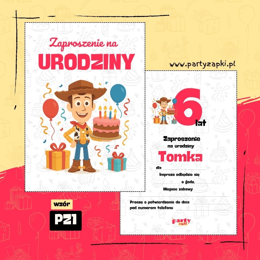 chudy toy story zaproszenie na urodziny 03 pz1