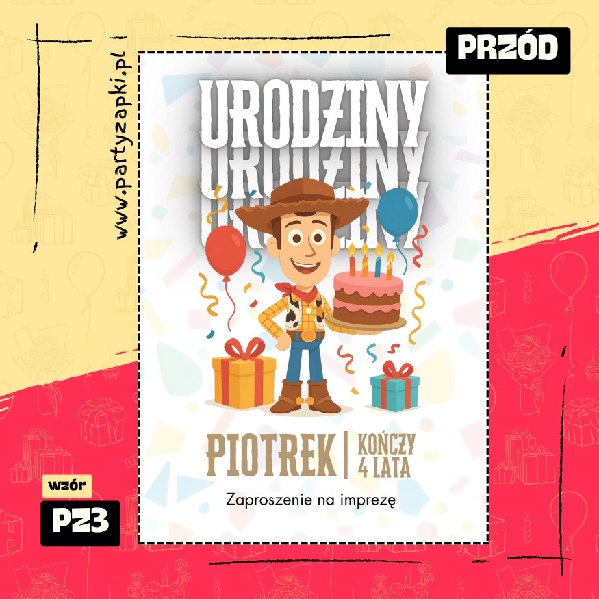 chudy toy story zaproszenie na urodziny 01 pz3 przod