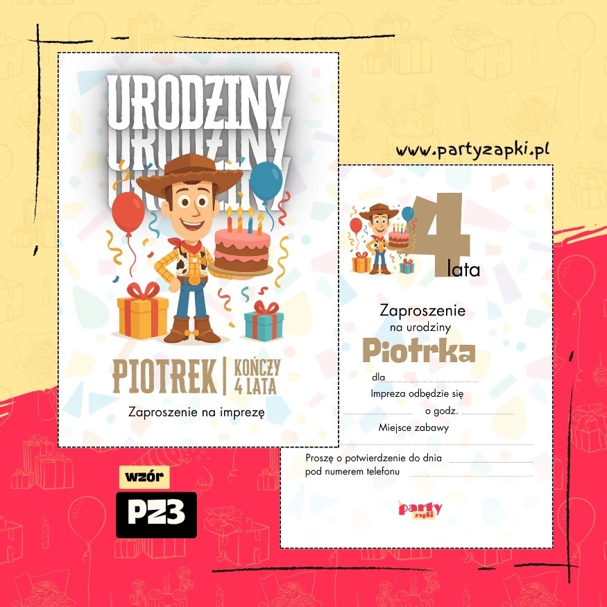 chudy toy story zaproszenie na urodziny 03 pz3