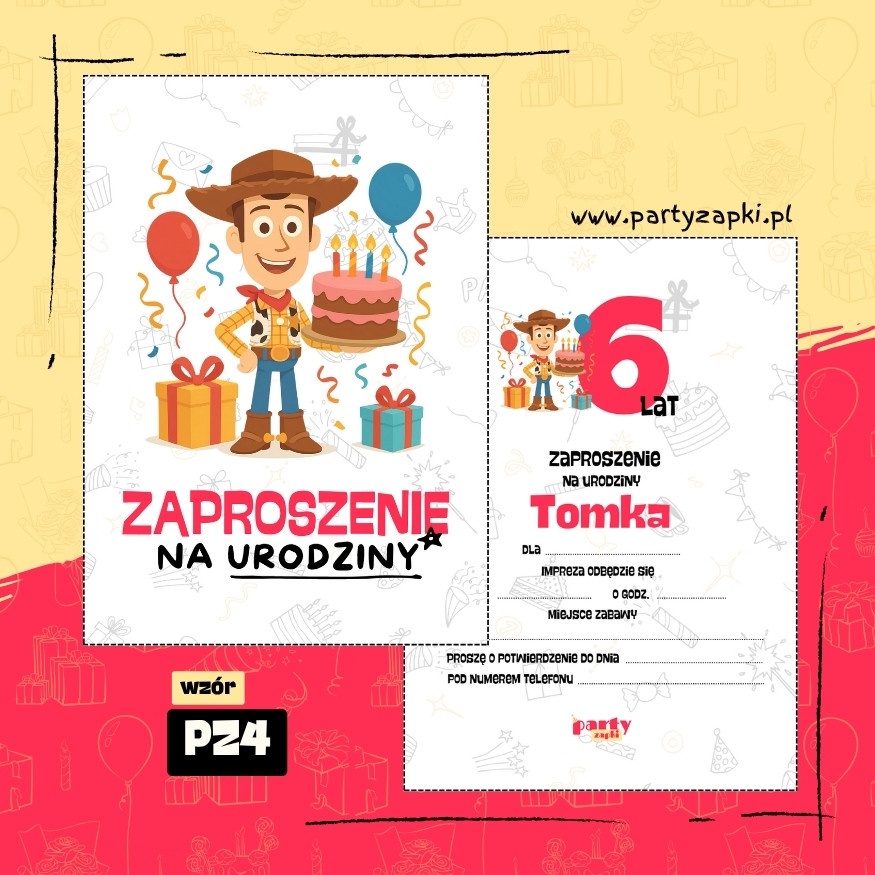 chudy toy story zaproszenie na urodziny 03 pz4
