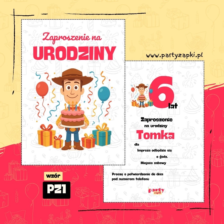 chudy toy story zaproszenie na urodziny 04 pz1