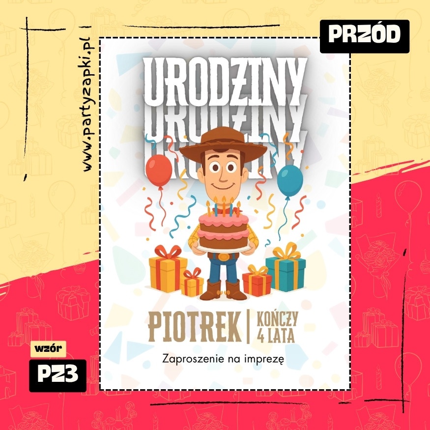 chudy toy story zaproszenie na urodziny 01 pz3 przod