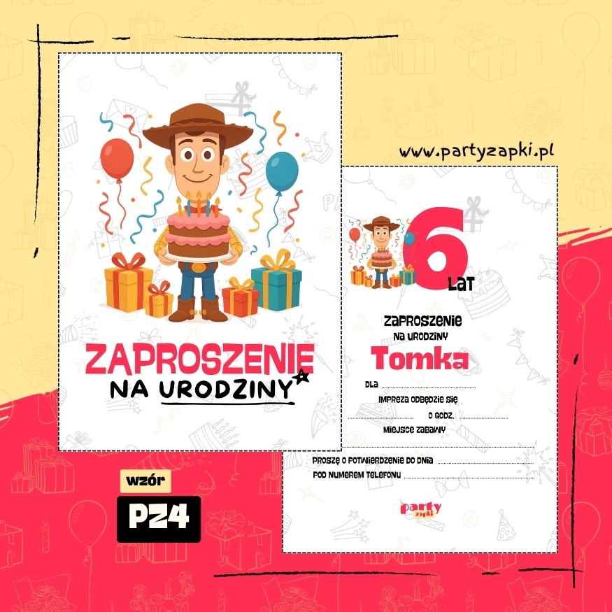 chudy toy story zaproszenie na urodziny 04 pz4