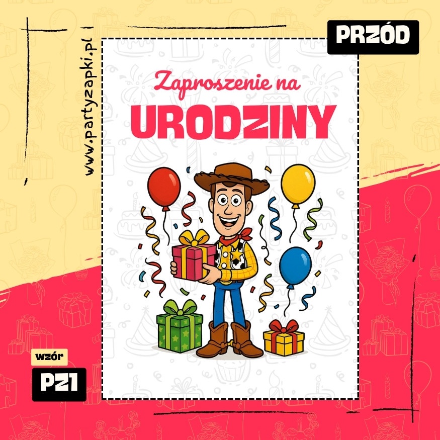chudy toy story zaproszenie na urodziny 01 pz1 przod