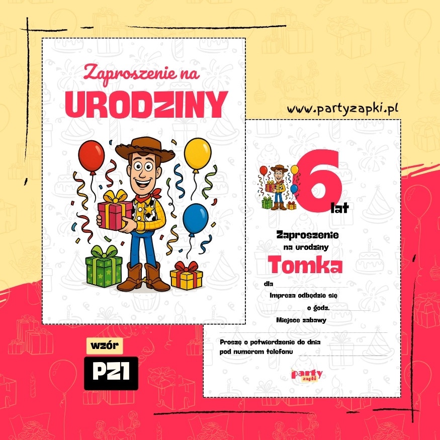 chudy toy story zaproszenie na urodziny 06 pz1