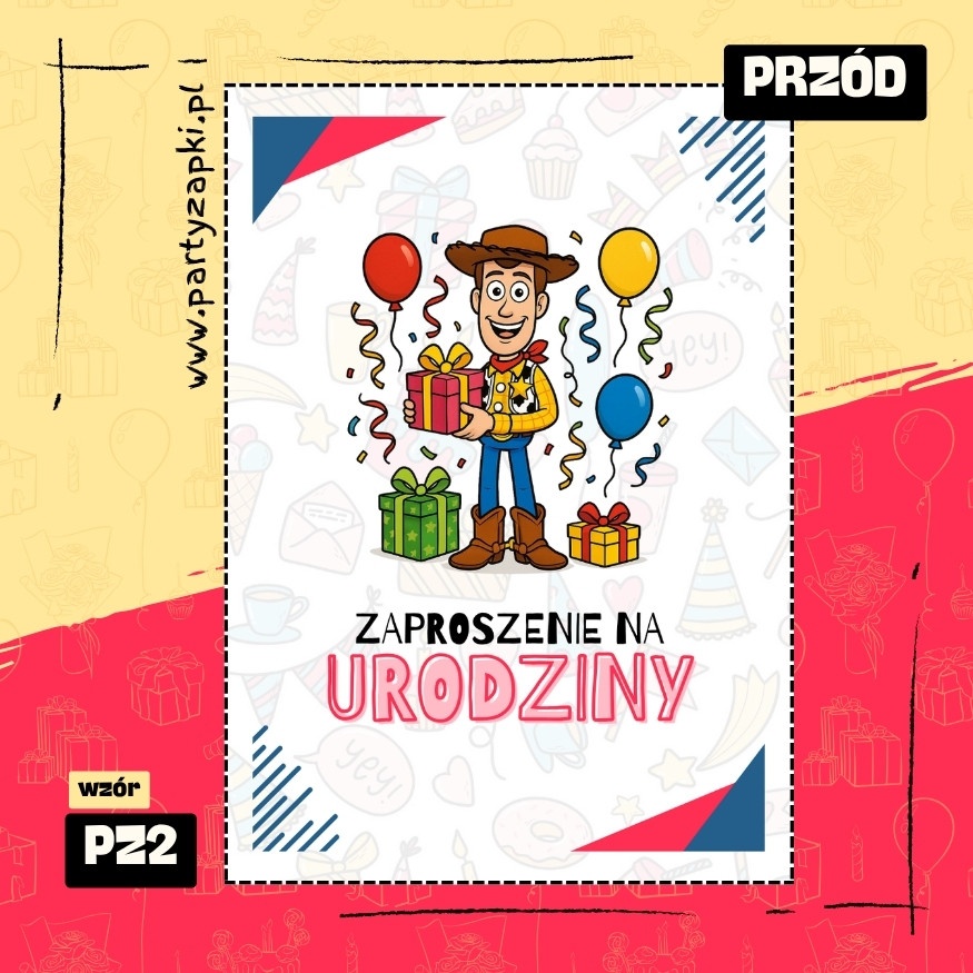 chudy toy story zaproszenie na urodziny 01 pz2 przod