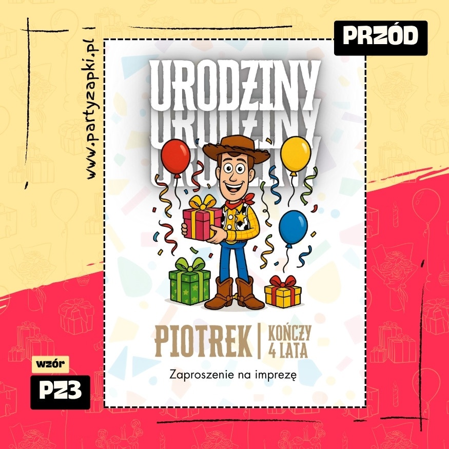 chudy toy story zaproszenie na urodziny 01 pz3 przod